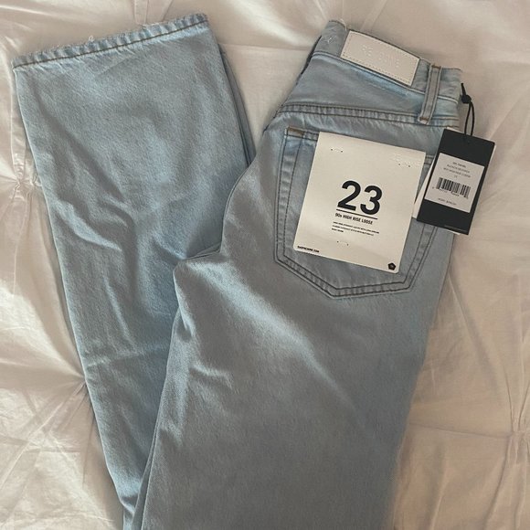 RE/DONE - High Rise Loose Jeans (Bleach Destroy) - Picture 5 of 6